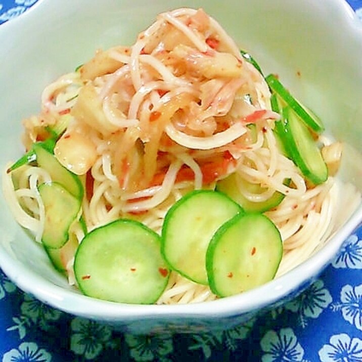 きゅうり カニカマ キムチのめんつゆそうめん和え レシピ 作り方 By 桜39桜39 楽天レシピ きゅうり カニカマ キムチのめんつゆそうめん和え レシピ 作り方 By 桜39桜39 楽天レシピ